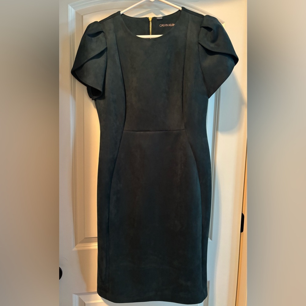 Calvin Klein Scuba Suede Bodycon Dress - Picture 5 of 8